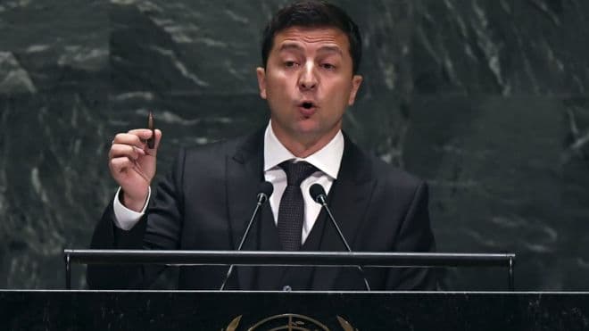 Kun fotosi: Zelenskiy BMT minbarida turib Rossiyani tajovuzkorlikda aybladi va o‘q ko‘rsatdi
