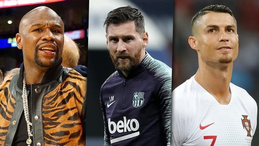 Meyvezer o‘n yillikning eng ko‘p haq to‘langan sportchisi, Ronaldu va Messi 2-3-o‘rinlarda
