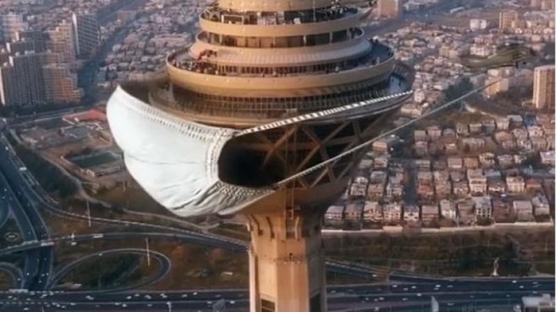 Эроннинг энг баланд биносига «ҳимоя ниқоби тақилди»