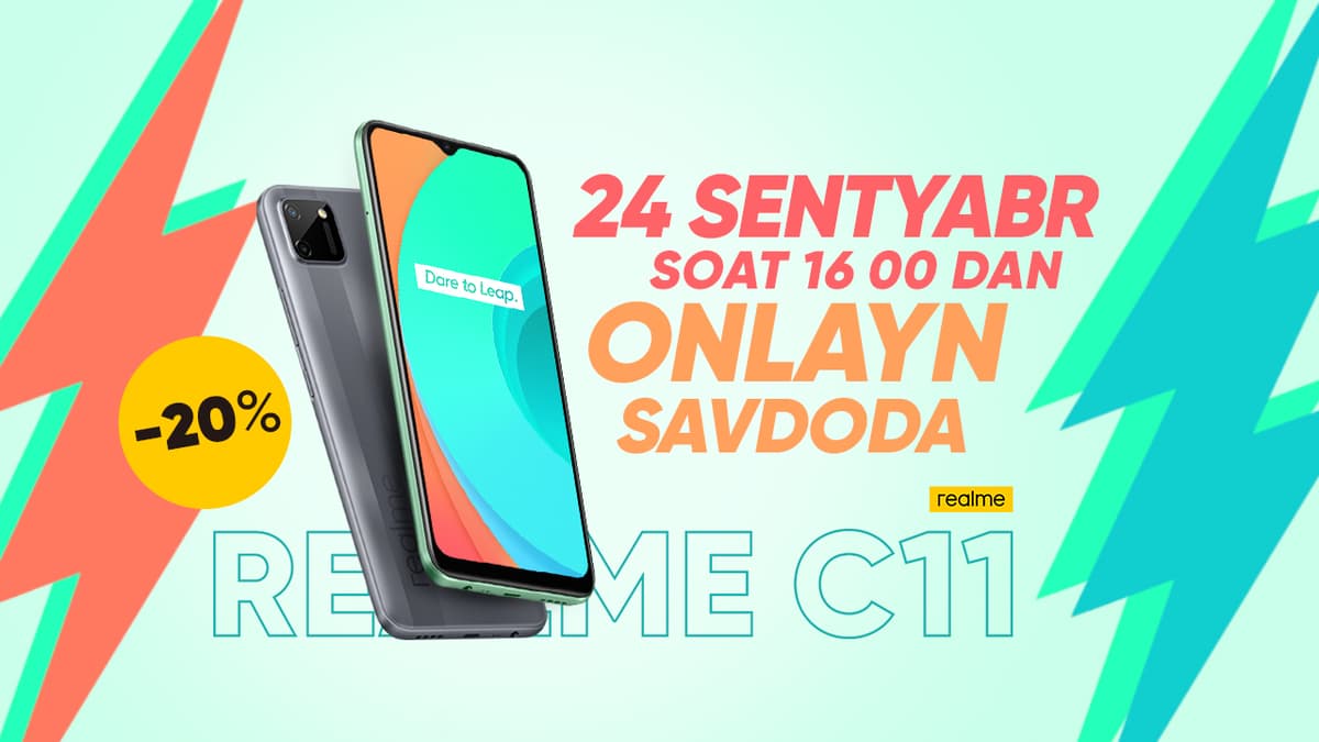 realme C11 sotuvi boshlandi – har tomonlama qulay va ko‘p imkoniyatlarga ega smartfon
