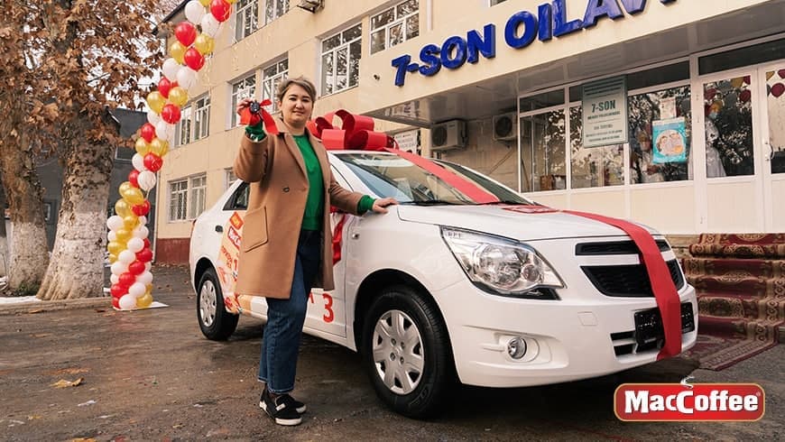 Tuman poliklinikasi hamshirasi MacCoffee'dan «Sovg‘alar 1,2,3 da» aksiyasida Cobalt yutib oldi