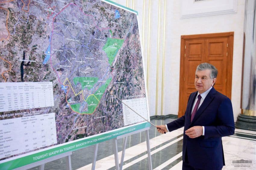 Мирзиёев одобрил предложения об изменении границ столицы и Ташкентской области