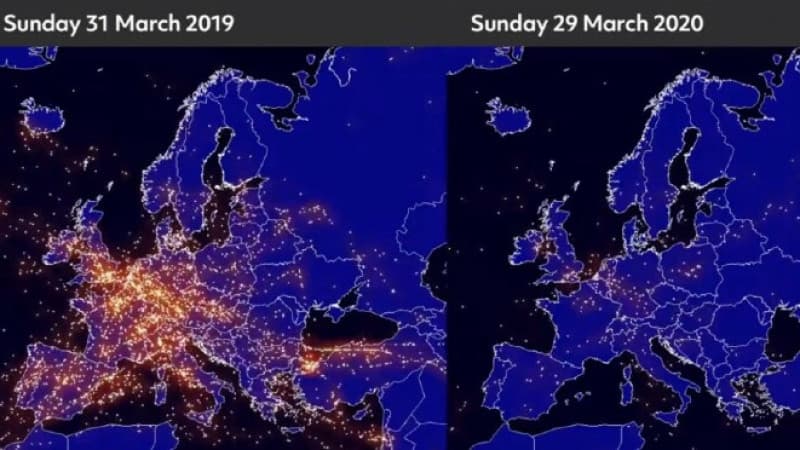 Yevropa osmoni koronavirus sababli qanday o‘zgargani namoyish qilindi (video)