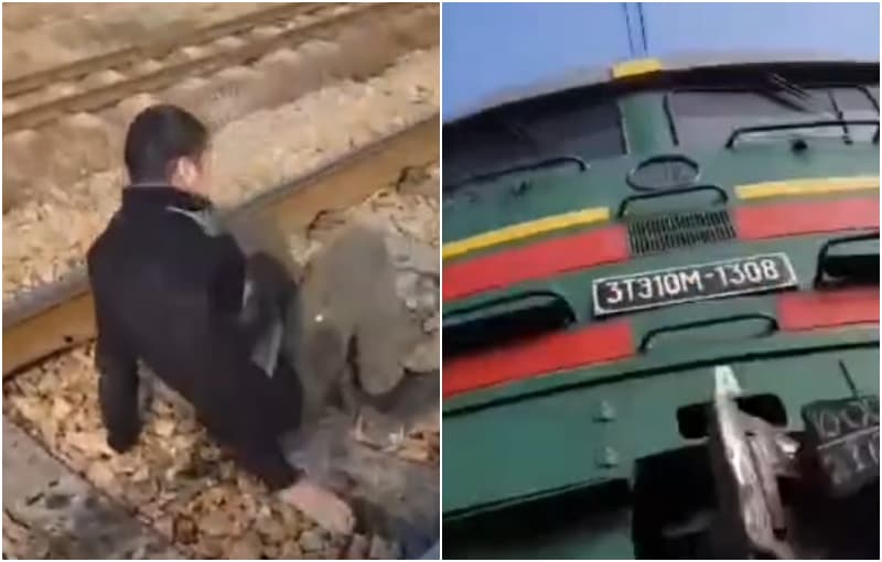 В Узбекистане тиктокер лег под движущийся поезд