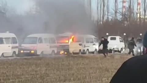 Namangandagi gaz «zapravka»da navbatda turgan «Damas» yonib ketdi