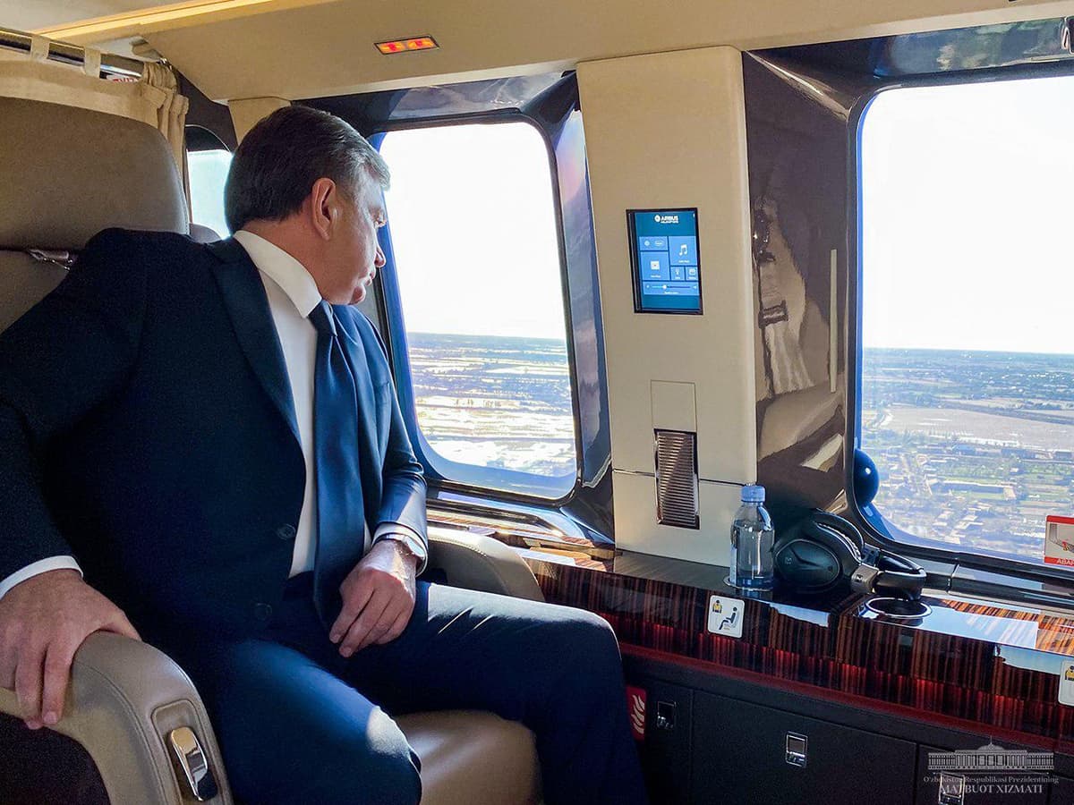Mirziyoyev inspected from a helicopter areas of Bukhara affected by natural disaster