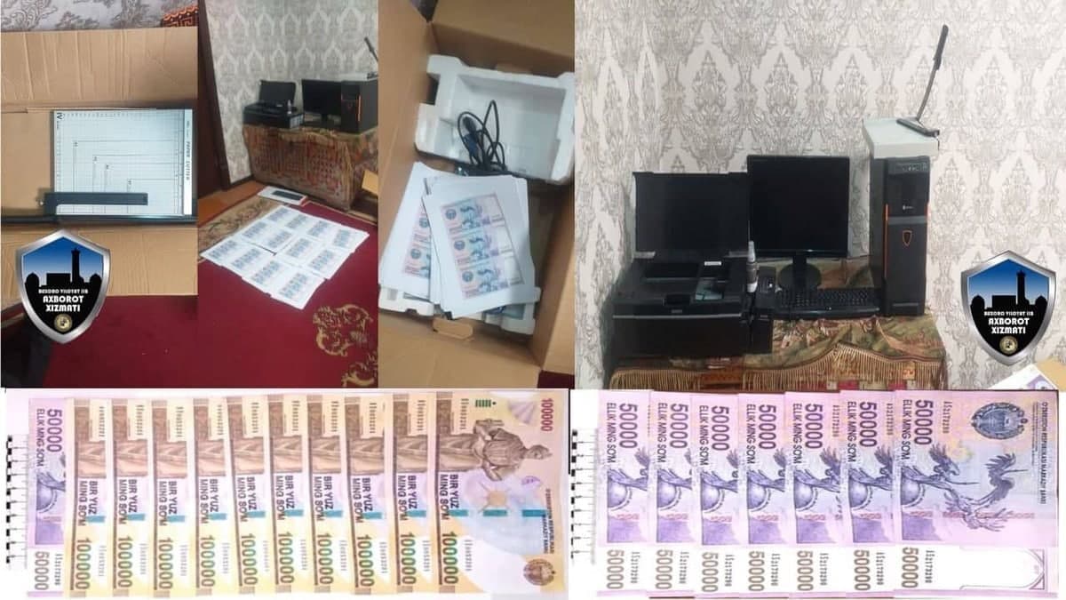 Buxoroda 100 va 50 ming so‘mlik qalbaki pullarni tayyorlab muomalaga kiritganlar qo‘lga olindi