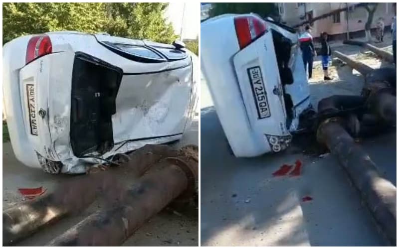 Samarqandda chirigan quvur mashinani bosib qoldi