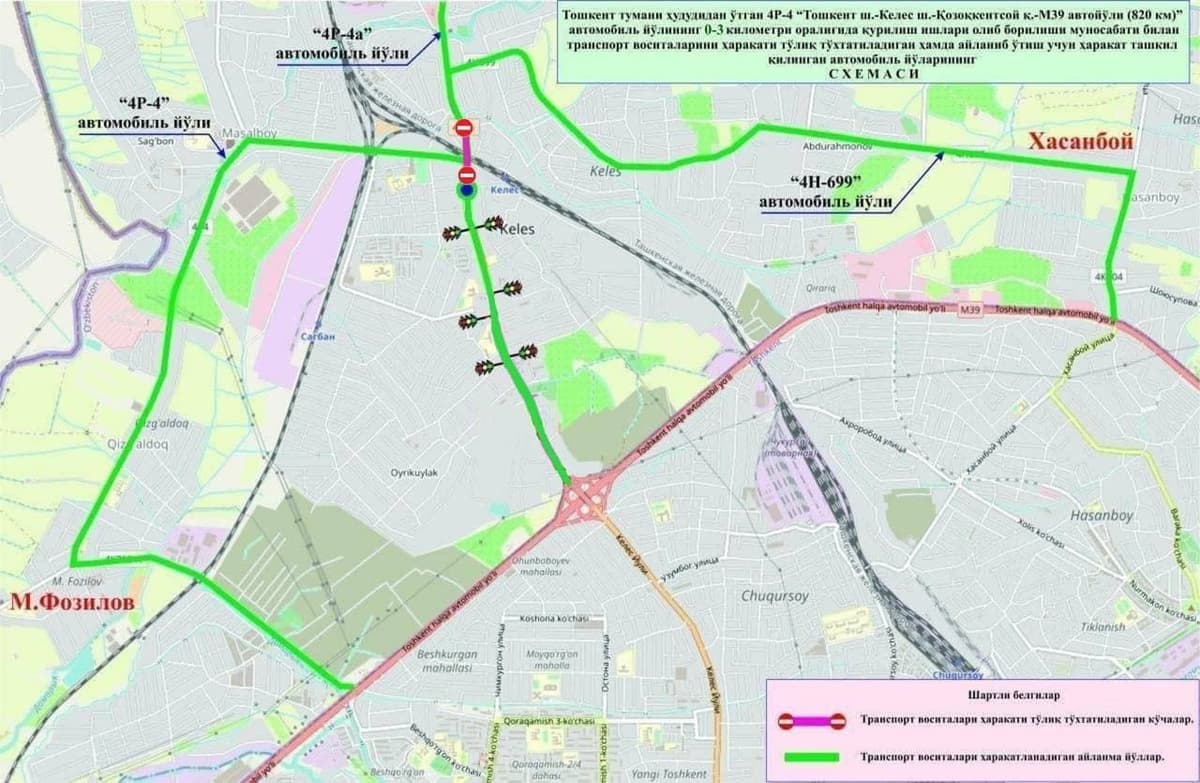 Keles ko‘prigi orqali transport vositalarining harakatlanishi vaqtincha to‘xtatildi
