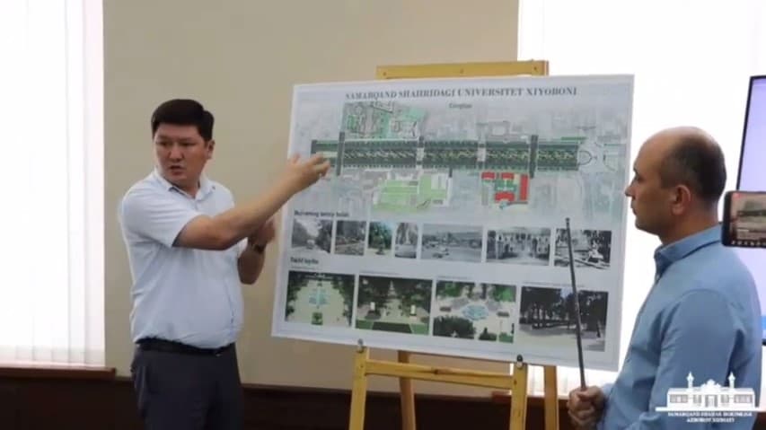 Samarqanddagi Universitet xiyobonini ta'mirlash loyihasi muhokama qilindi. 2 yil avval jamoatchilik bu ishga qarshi bo‘lgandi