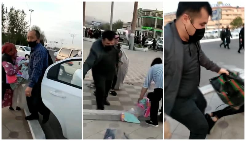 Солиқчилар сотувчи аёллардан бирини ерда судрагани акс этган видео тарқалди