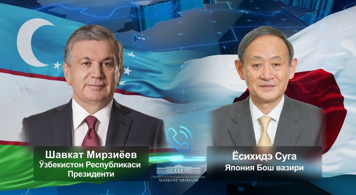 Shavkat Mirziyoyev Yaponiya bosh vazirini O‘zbekistonga taklif qildi