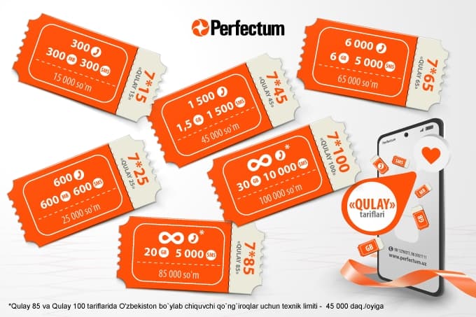 Perfectum'dan yangi oylik va yarim yillik «Qulay» tarif lineykalarini kutib oling!