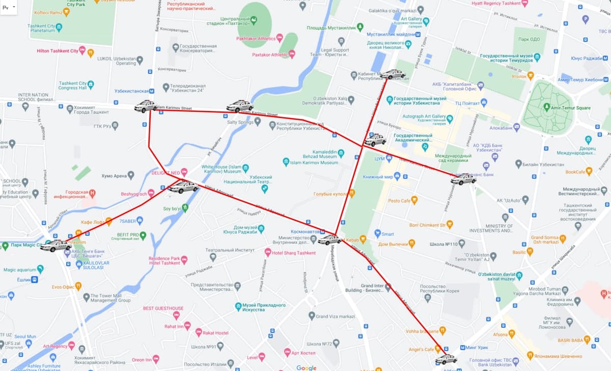 В центре Ташкента временно перекроют несколько улиц