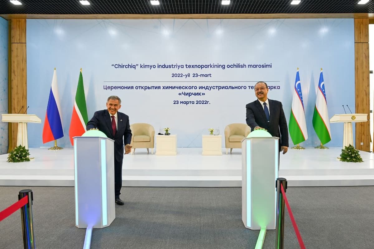 Abdulla Aripov va Rustam Minnixanov «Chirchiq» texnoparki qurilishiga start berdi