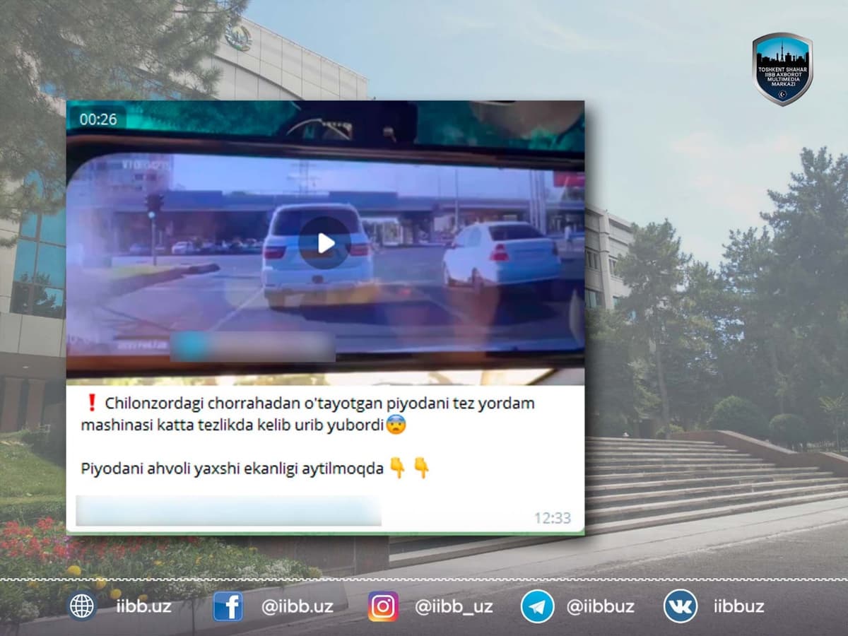 Toshkentda tez yordam mashinasi velosipedchini urib yubordi