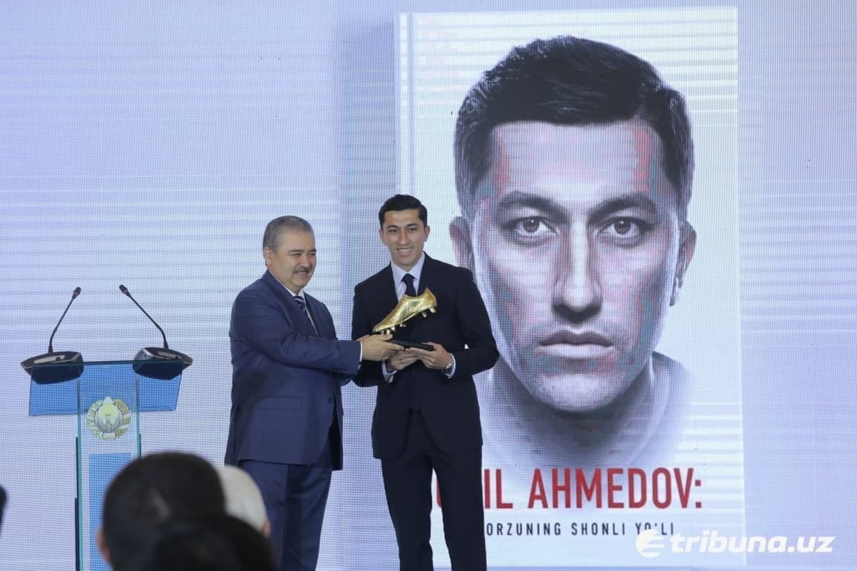 «Odil – Birodar Abduraimov, Mirjalol Qosimov kabi o‘zbek futboli tarixidan joy oldi». Abdusalom Azizov Ahmedovga «oltin butsa» topshirdi