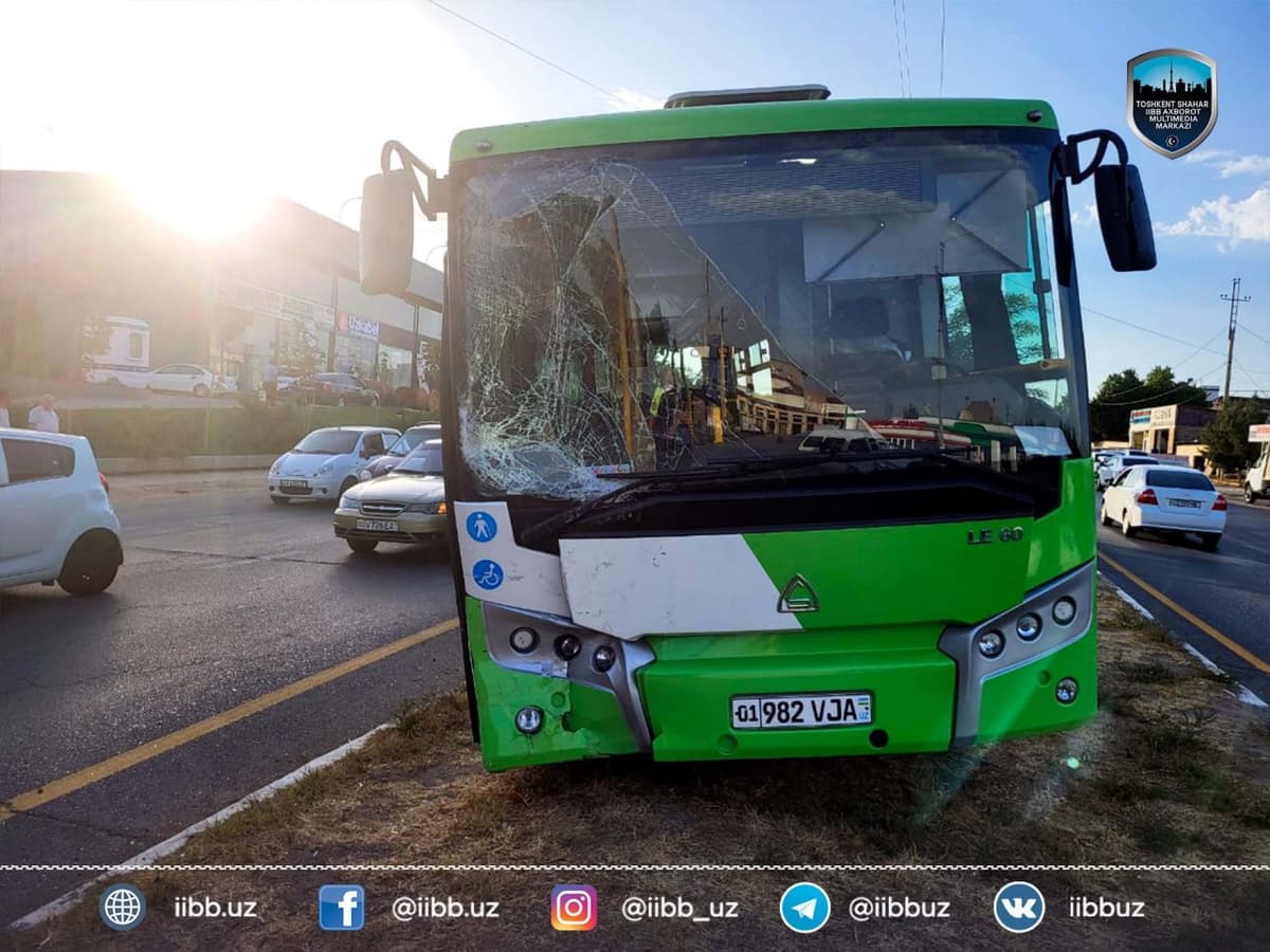 Toshkentda avtobus va 2 ta yengil avtomobil to‘qnashdi