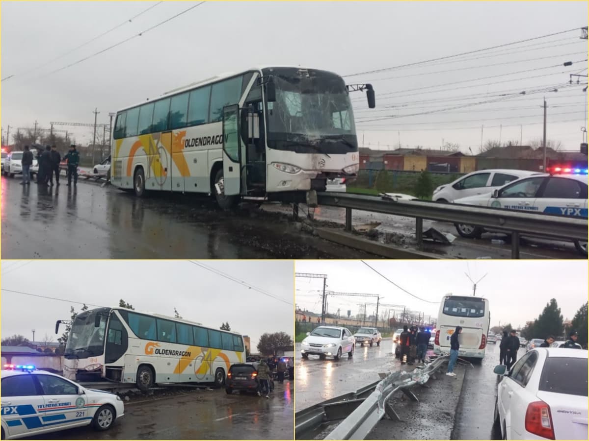 Sirdaryoda yo‘lovchi avtobusi YTHga uchradi