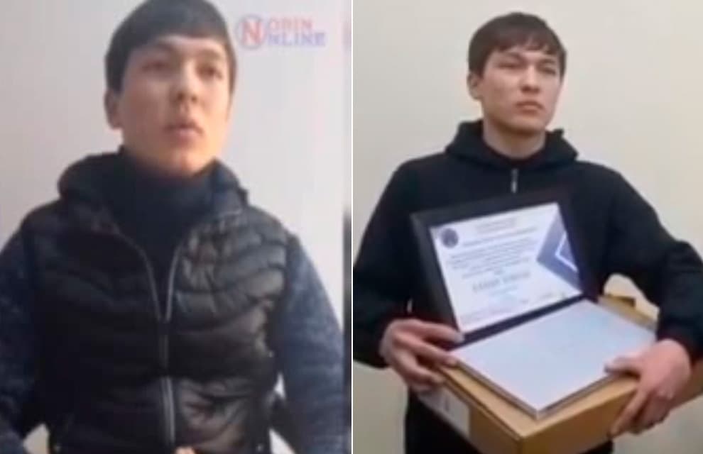 «Забрали, передумали и вернули»: в Намангане школьнику, победившему на олимпиаде, вернули ноутбук