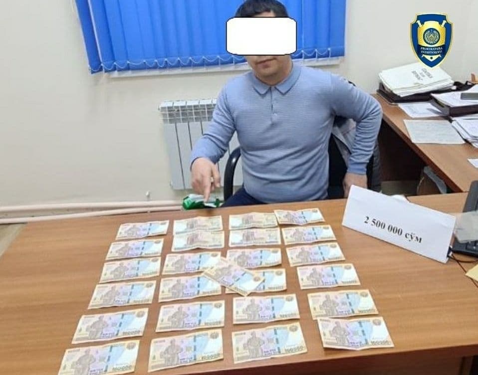 Тошкент шаҳрида газ таъминоти бўлими хизмат бошлиғи пора олаётганда ушланди