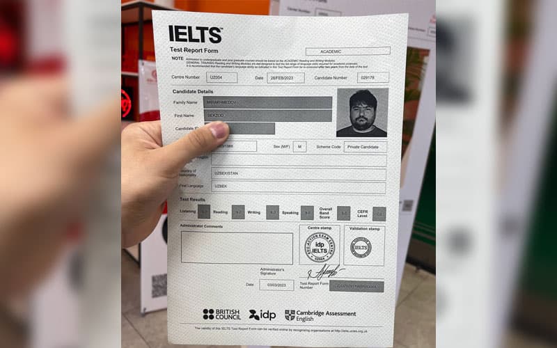 Citizen of Uzbekistan secures band 9 in IELTS; first time in country’s history