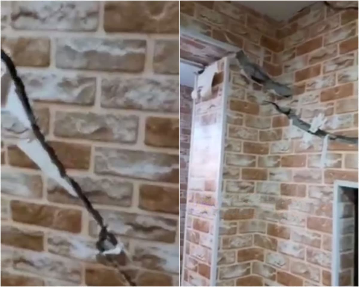 A new building wall cracks in Tashkent; Ministry of Construction starts checking