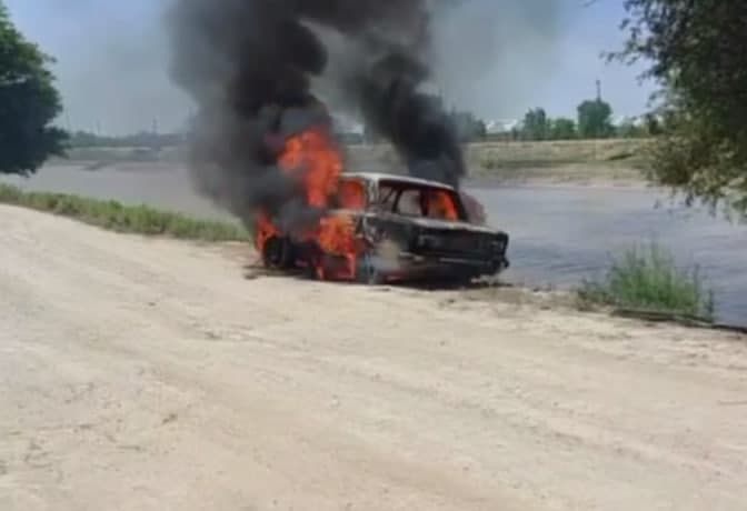 Qashqadaryoda yonib ketgan mashina ichidan inson jasadi topildi