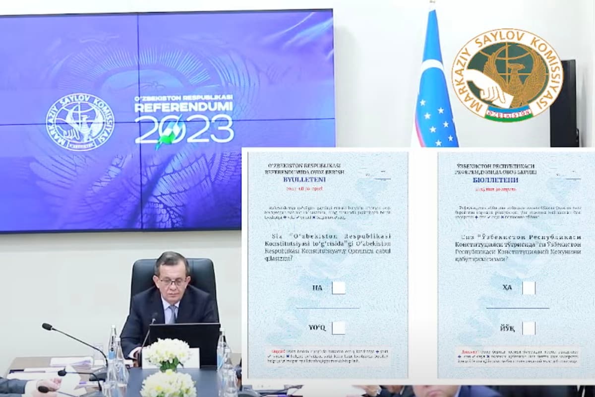 Markaziy saylov komissiyasi referendum uchun byulleten shaklini tasdiqladi