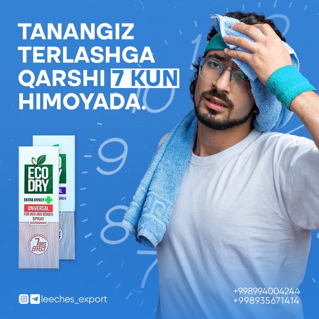 "ECO DRY" – tanangiz terlashga qarshi 7 kun himoyada!