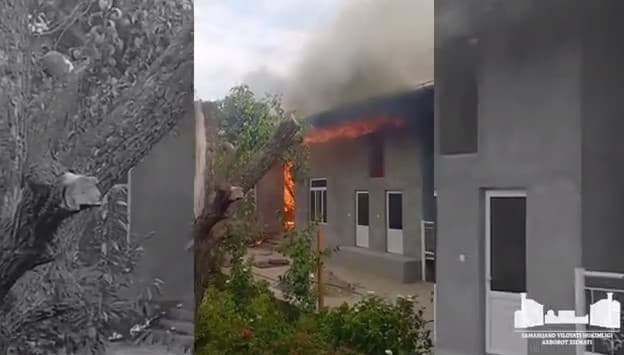 Samarqandda sodir bo‘lgan yong‘inda 13 ta xonadon yonib ketdi