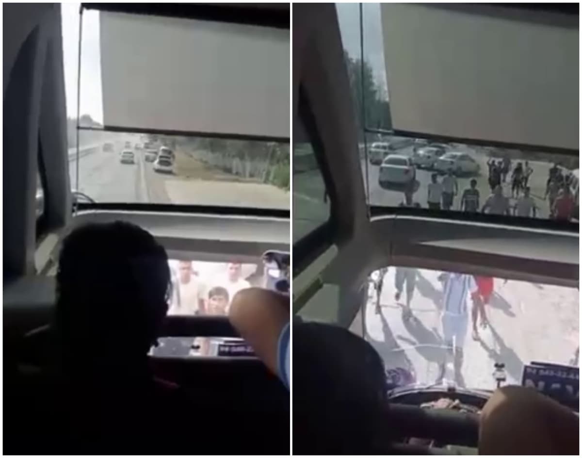 В Самаркандской области группа людей забросала камнями автобус с пассажирами