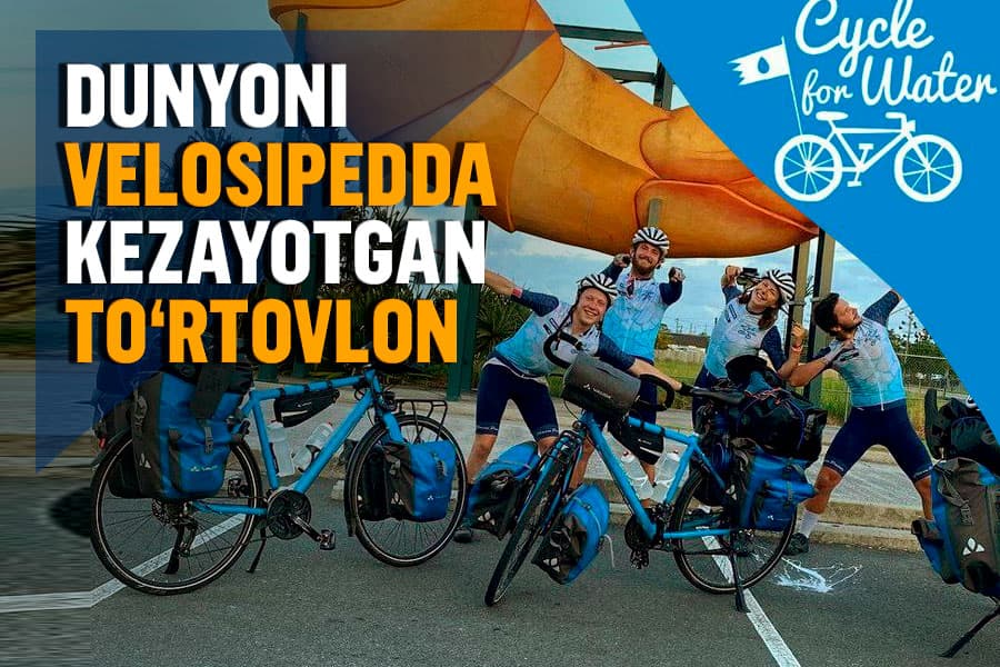 “Dunyo kezib, odamlarning e’tiborini suv muammolariga qaratyapmiz” – fransiyalik yoshlar O‘zbekistongacha velosipedda keldi