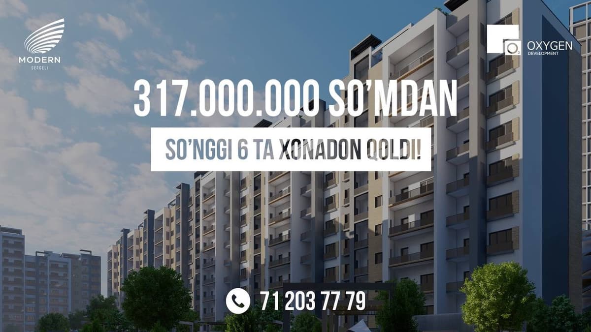 Qulay narxlarda sönggi 6 ta xonadondan birining egasiga aylaning!