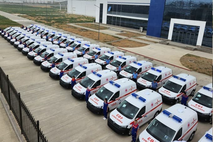 Жиззах ва Қашқадарёга 50 дона Volkswagen Caddy тез ёрдам машиналари юборилди