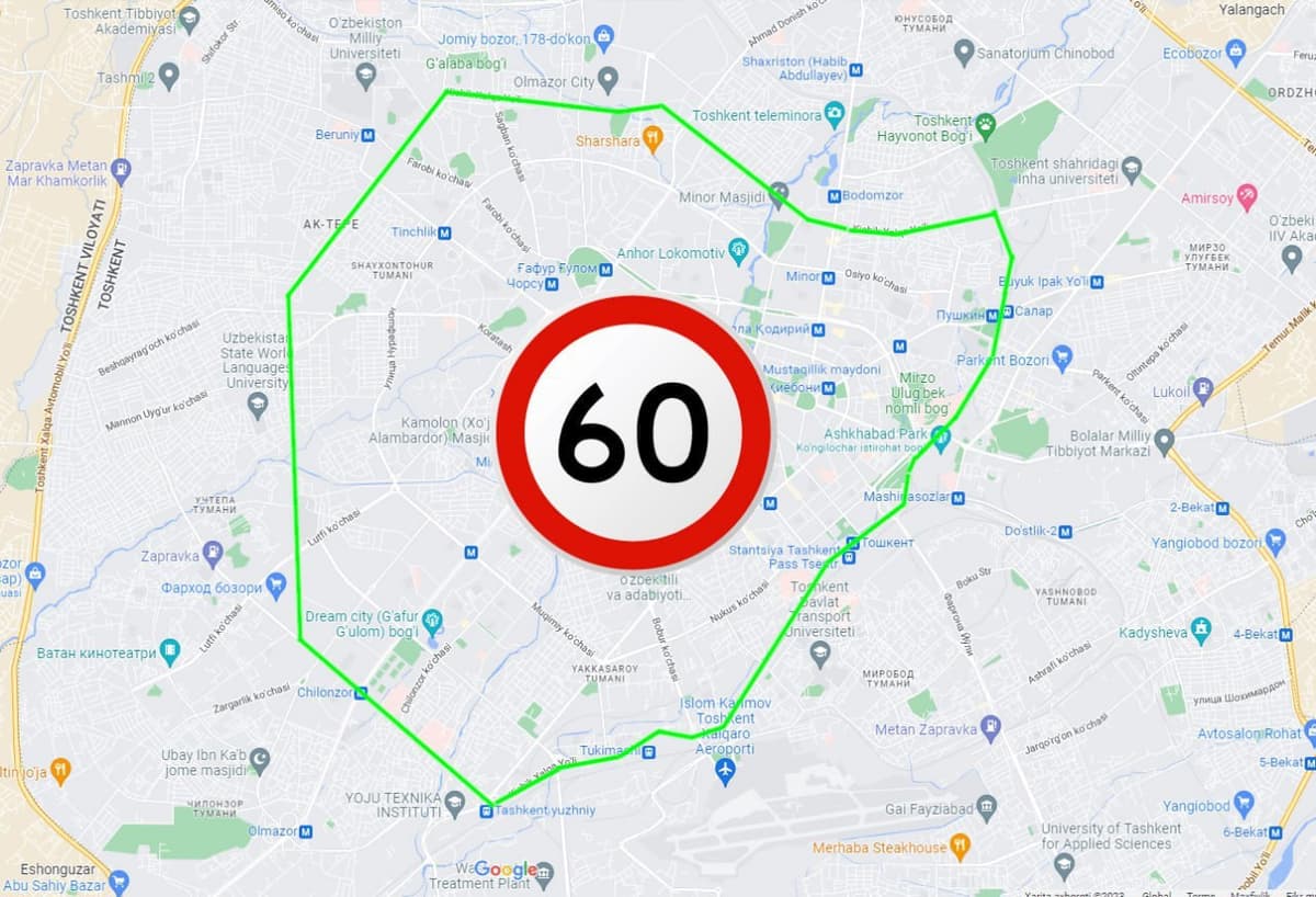 Speed limit set at 60 km/h within Small Ring Road in Tashkent