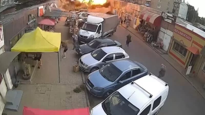Konstantinovkadagi bozorga zarba berildi. O‘nlab kishilar halok bo‘lgan va yaralangan